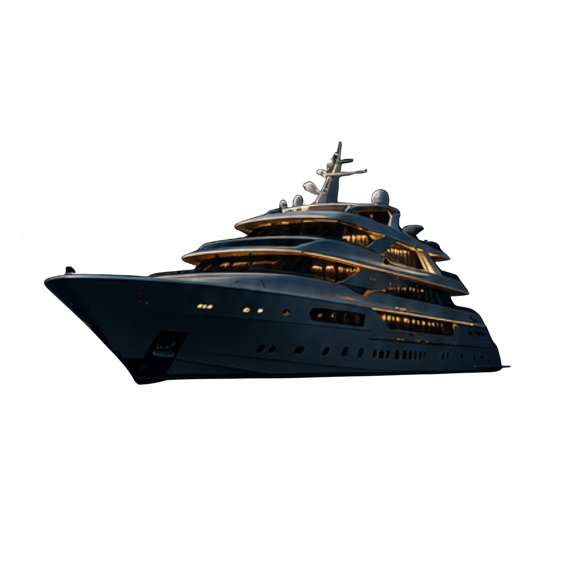 Miami yacht at sunset